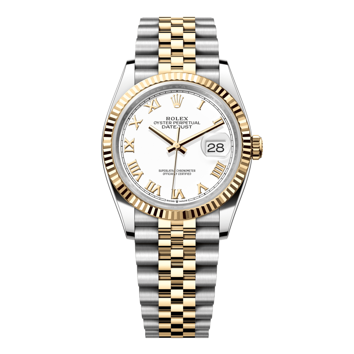 Rolex Datejust 36 36 mm White Dial Oystersteel and 18k Yellow Gold Jubilee Bracelet 126233-0029 - WATCHXNYC