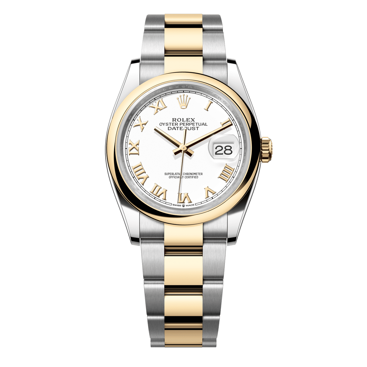 Rolex Datejust 36 36 mm White  Dial Oystersteel and 18k Yellow Gold Oyster Bracelet 126203-0030 - WATCHXNYC
