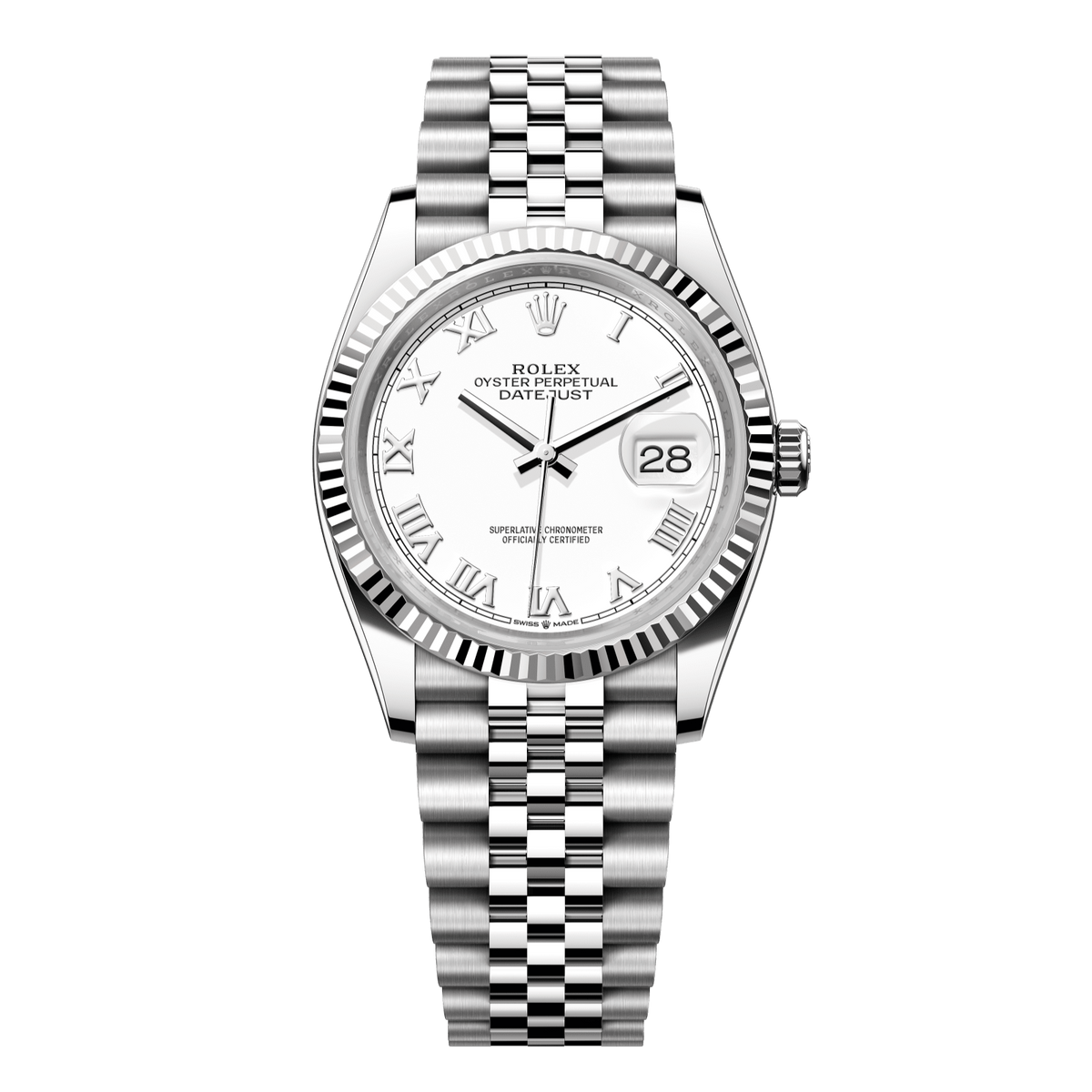 Rolex Datejust 36 36 mm White Dial Oystersteel and White Gold Jubilee Bracelet 126234-0025 - WATCHXNYC