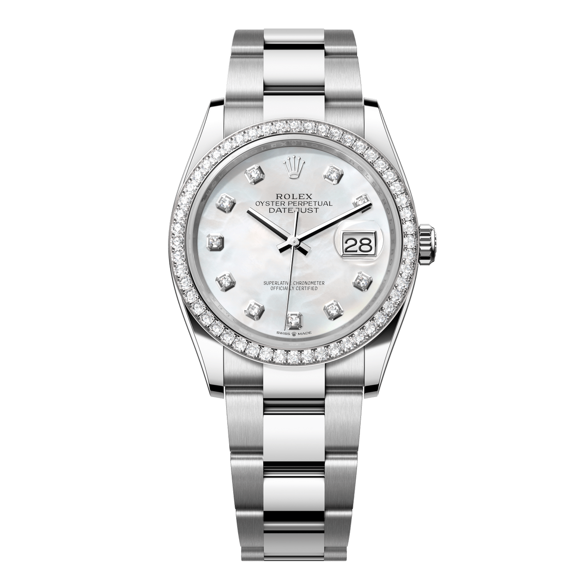 Rolex Datejust 36 36 mm White Mother-Of-Pearl Dial with Diamonds Oystersteel and White Gold Oyster Bracelet 126284rbr-0012 - WATCHXNYC