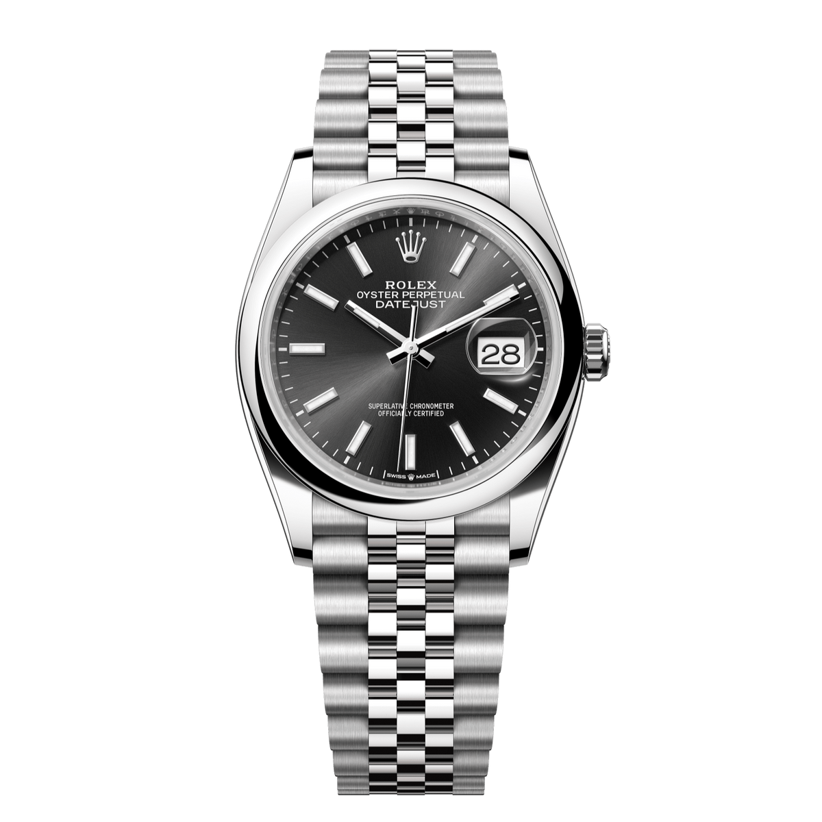 Rolex Datejust 36 36mm Bright Black Dial Oystersteel Jubilee Bracelet 126200-0003 - WATCHXNYC