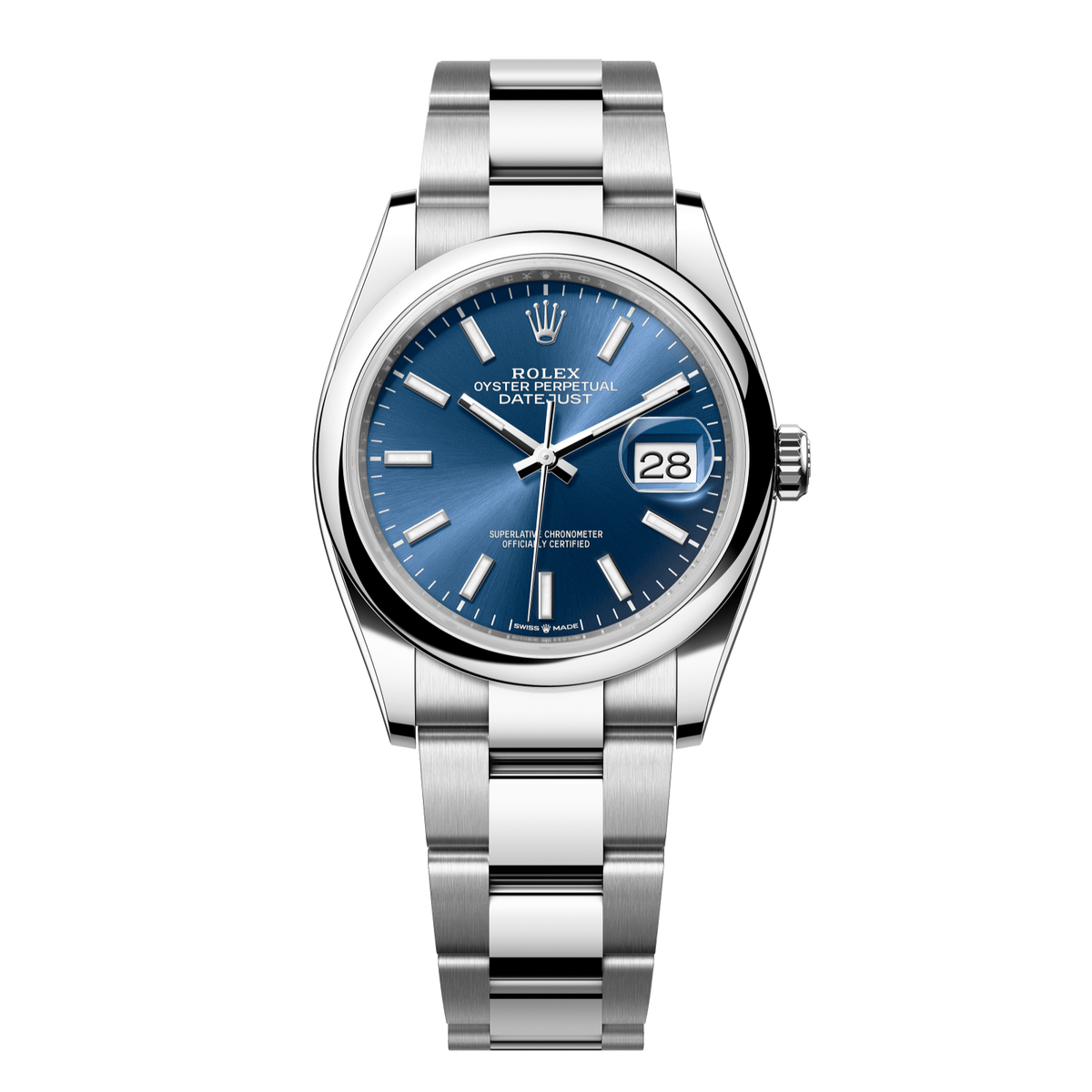 Rolex Datejust 36 36mm Bright Blue  Dial Oystersteel Oyster Bracelet 126200-0006 - WATCHXNYC