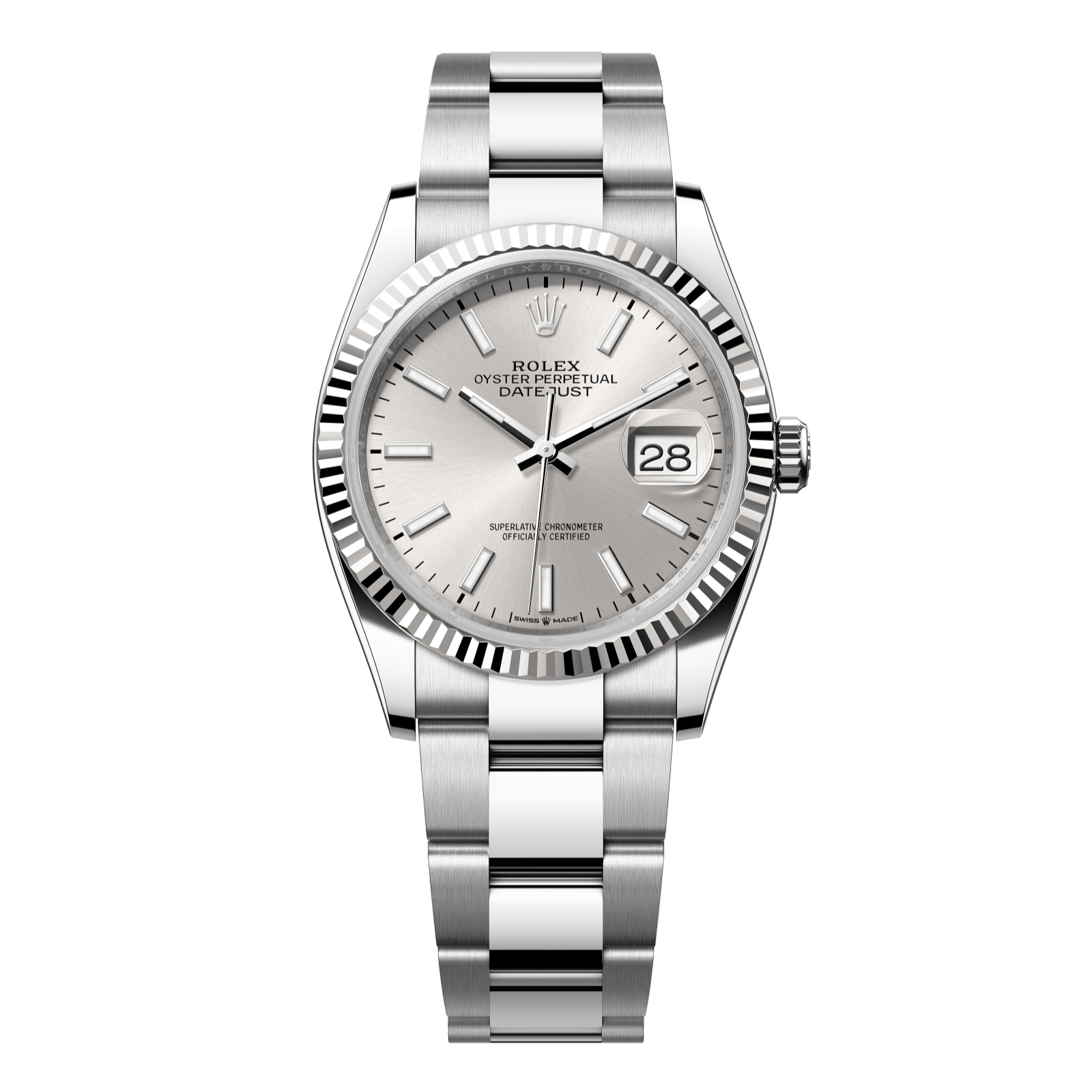 Rolex Datejust 36 36mm Silver Dial Oystersteel and White Gold Oyster Bracelet 126234-0014 - WATCHXNYC