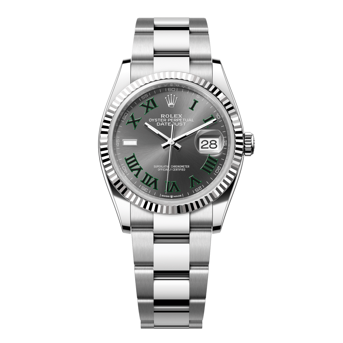 Rolex Datejust 36 36mm Slate Dial Oystersteel and White Gold Oyster Bracelet 126234-0046 - WATCHXNYC