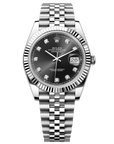 Rolex Datejust 41 41 mm Bright Black Dial with Diamonds Oystersteel and White Gold Jubilee Bracelet 126334-0012 - WATCHXNYC