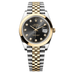 Rolex Datejust 41 mm Bright Black Set With Diamonds Dial Oystersteel and 18k Yellow Gold Jubilee Bracelet 126303-0006
