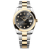 Rolex Datejust 41 mm Bright Black Set With Diamonds Dial Oystersteel and 18k Yellow Gold Oyster Bracelet 126303-0005