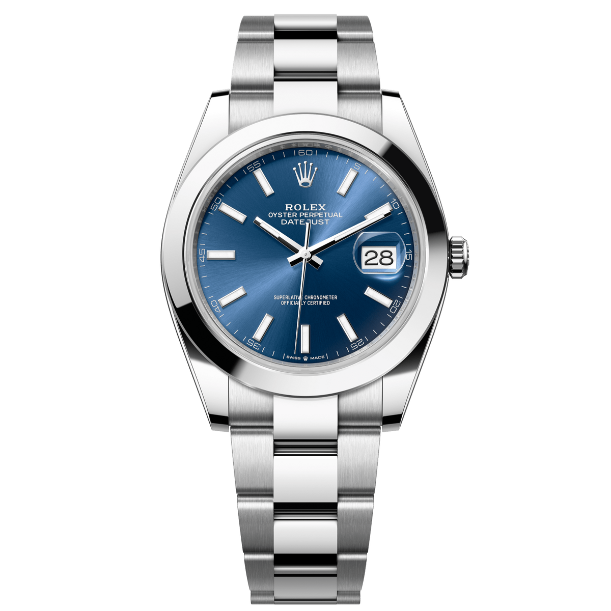 Rolex Datejust 41 41 mm Bright Blue Dial Oystersteel  Oyster Bracelet 126300-0001 - WATCHXNYC