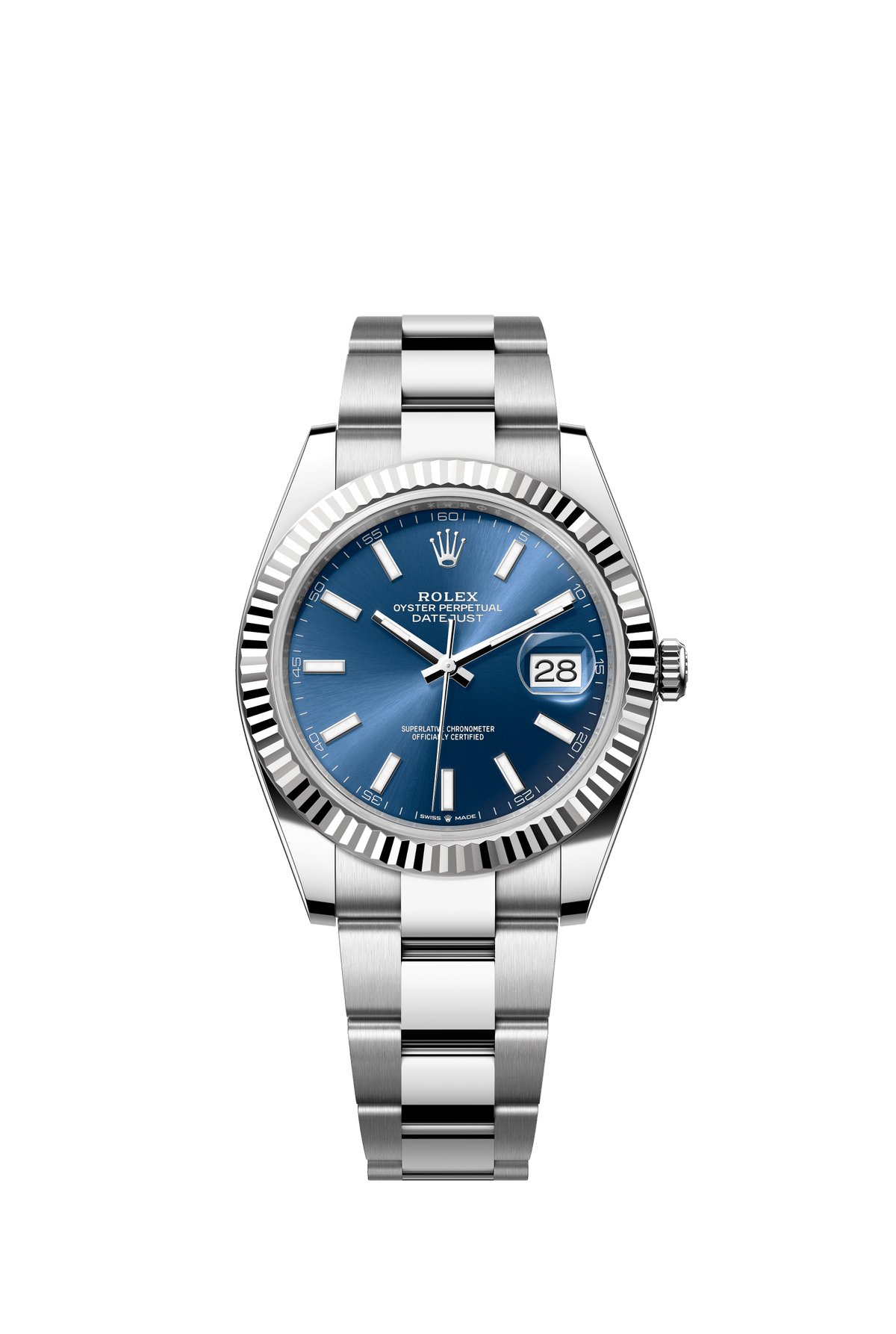 Rolex Datejust 41 41 mm Bright blue Dial White Rolesor Oyster bracelet 126334-0001 - WATCHXNYC