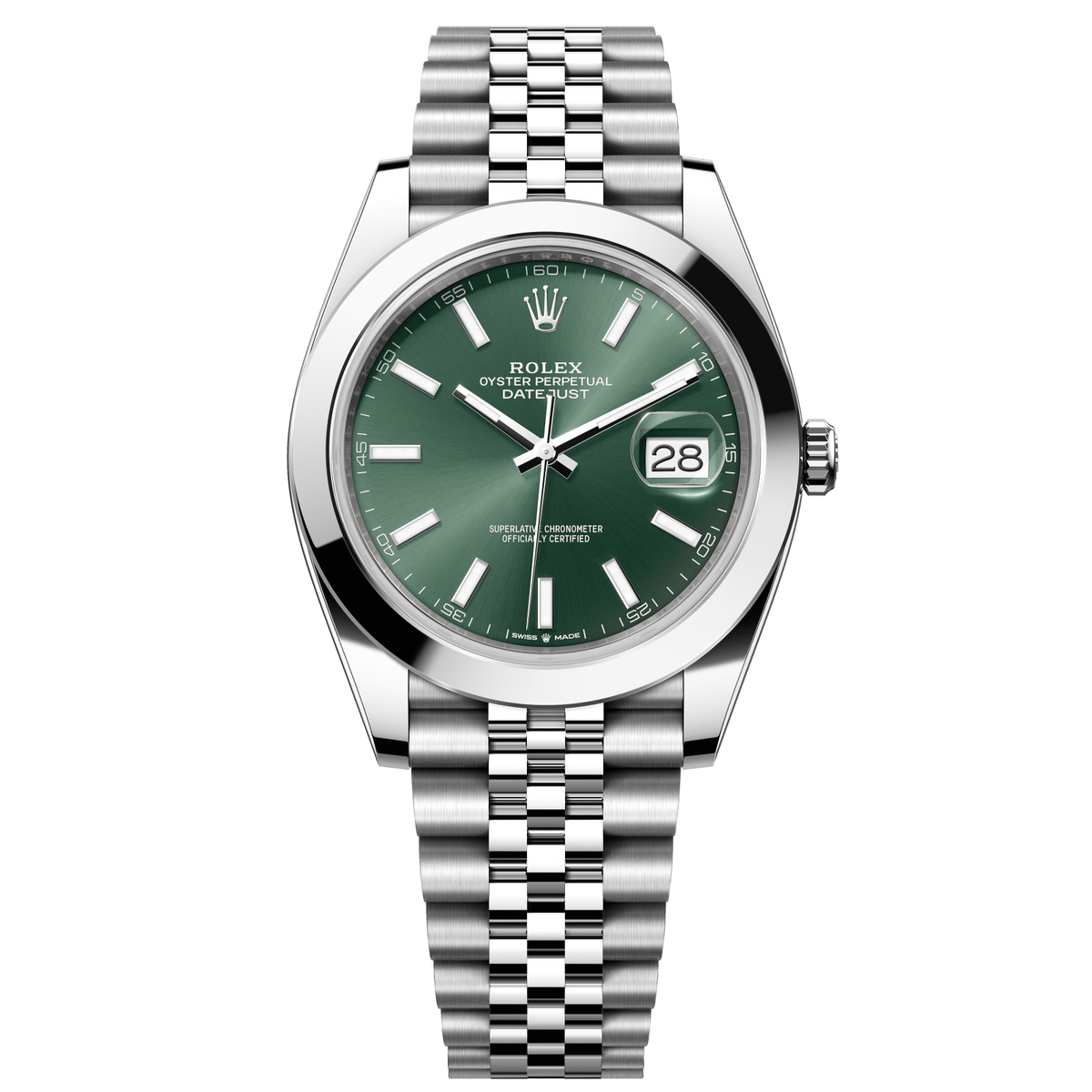 Rolex Datejust 41 41 mm Mint Green Dial Oystersteel Jubilee Bracelet 126300-0020 - WATCHXNYC