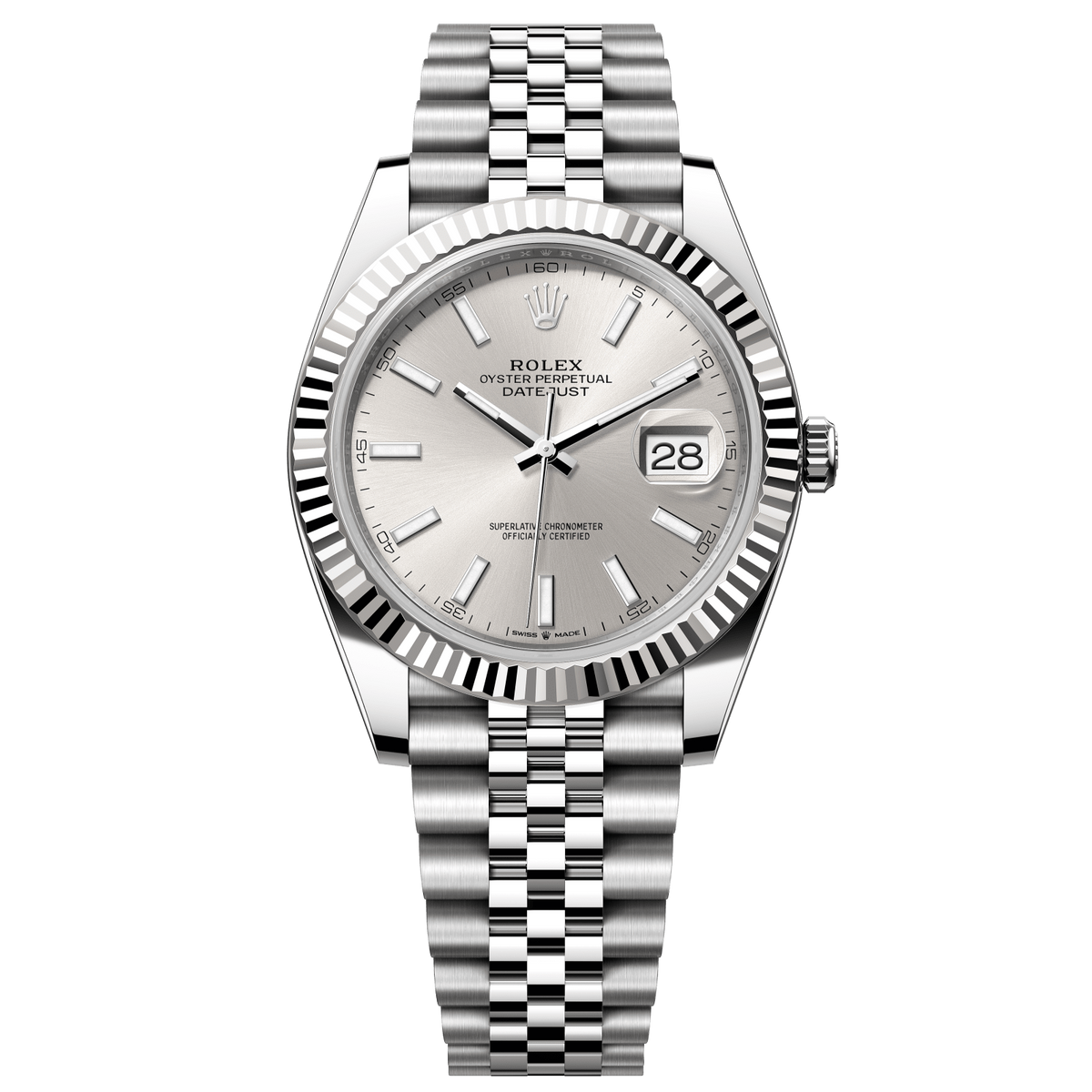 Rolex Datejust 41 41 mm Silver Dial Oystersteel and White Gold Jubilee Bracelet 126334-0004 - WATCHXNYC