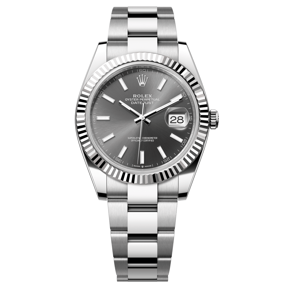 Rolex Datejust 41 41 mm Slate  Dial Oystersteel and White Gold  Oyster Bracelet 126334-0013 - WATCHXNYC