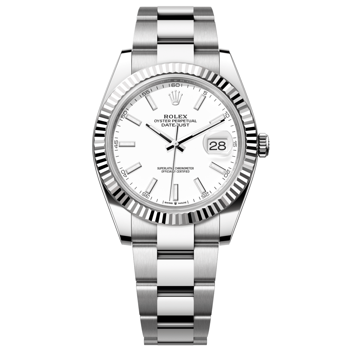 Rolex Datejust 41 41 mm White Dial Oystersteel and White Gold Oyster Bracelet 126334-0009 - WATCHXNYC