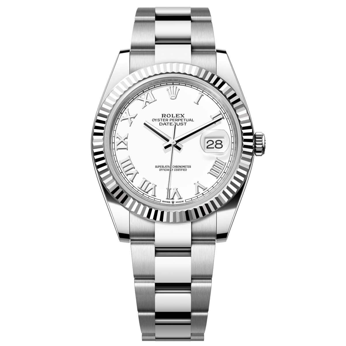 Rolex Datejust 41 41 mm White Dial Oystersteel and White Gold Oyster Bracelet 126334-0023 - WATCHXNYC