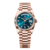 Rolex Day-Date 36 mm Blue-Green Set With Diamonds Dial 18 kt Everose Gold President Bracelet 128235-0085