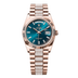 Rolex Day-Date 36 mm Blue-Green Set With Diamonds Dial 18 kt Everose Gold President Bracelet 128235-0086