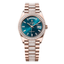 Rolex Day-Date 36 mm Blue-Green Set With Diamonds Dial 18 kt Everose Gold President Bracelet 128345rbr-0084