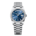 Rolex Day-Date 36 mm Bright Blue Set With Diamonds Dial Platinum President Bracelet 128396tbr-0024