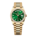 Rolex Day-Date 36 mm Bright Green Set With Diamonds Dial 18k Yellow Gold President Bracelet 128348rbr-0078