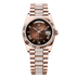 Rolex Day-Date 36 mm Brown Ombré Dial 18 kt Everose Gold President Bracelet with Diamonds 128235-0076