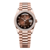 Rolex Day-Date 36 mm Brown Ombré Dial with Diamonds 18 kt Everose Gold President Bracelet 128345rbr-0075