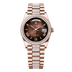 Rolex Day-Date 36 mm Brown Ombré Dial with Diamonds 18 kt Everose Gold President Bracelet 128345rbr-0076
