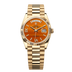 Rolex Day-Date 36 mm Carnelian Set With Diamonds Dial 18k Yellow Gold President Bracelet 128238-0088