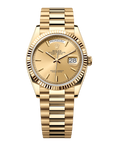 Rolex Day-Date 36 36 mm Champagne-Colour Dial 18k Yellow Gold President Bracelet 128238-0045 - WATCHXNYC