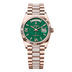 Rolex Day-Date 36 mm Green Aventurine Set With Diamonds Dial 18 kt Everose Gold President Bracelet 128235-0069