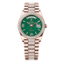 Rolex Day-Date 36 mm Green Aventurine Set With Diamonds Dial 18 kt Everose Gold President Bracelet 128345rbr-0069