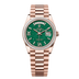 Rolex Day-Date 36 mm Green Aventurine Set With Diamonds Dial 18 kt Everose Gold President Bracelet 128395tbr-0020