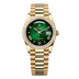Rolex Day-Date 36 mm Green Ombré Dial with Diamonds 18k Yellow Gold President Bracelet 128348rbr-0068