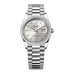 Rolex Day-Date 36 mm Silver Dial with Diamonds Platinum President Bracelet 128396tbr-0004