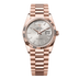 Rolex Day-Date 36 mm Silver Set With Diamonds Dial 18 kt Everose Gold President Bracelet 128235-0087