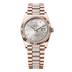 Rolex Day-Date 36 mm Silver Set With Diamonds Dial 18 kt Everose Gold President Bracelet 128235-0088