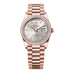 Rolex Day-Date 36 mm Silver Set With Diamonds Dial 18 kt Everose Gold President Bracelet 128345rbr-0081