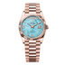 Rolex Day-Date 36 mm Turquoise Set With Diamonds Dial 18 kt Everose Gold President Bracelet 128235-0064