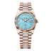 Rolex Day-Date 36 mm Turquoise Set With Diamonds Dial 18 kt Everose Gold President Bracelet 128235-0065