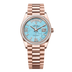 Rolex Day-Date 36 mm Turquoise Set With Diamonds Dial 18 kt Everose Gold President Bracelet 128395tbr-0018