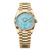 Rolex Day-Date 36 mm Turquoise Set With Diamonds Dial 18k Yellow Gold President Bracelet 128238-0071