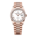 Rolex Day-Date 36 mm White Dial with Diamonds 18 kt Everose Gold President Bracelet 128395tbr-0022