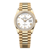 Rolex Day-Date 36 mm White Dial with Diamonds 18k Yellow Gold President Bracelet 128348rbr-0064