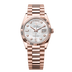 Rolex Day-Date 36 mm White Mother-Of-Pearl Set With Diamonds Dial 18 kt Everose Gold President Bracelet 128235-0029
