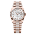 Rolex Day-Date 36 mm White Mother-Of-Pearl Set With Diamonds Dial 18 kt Everose Gold President Bracelet 128235-0032