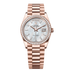 Rolex Day-Date 36 mm White Mother-Of-Pearl Set With Diamonds Dial 18 kt Everose Gold President Bracelet 128345rbr-0077