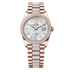 Rolex Day-Date 36 mm White Mother-Of-Pearl Set With Diamonds Dial 18 kt Everose Gold President Bracelet 128345rbr-0078