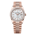 Rolex Day-Date 36 mm White Mother-Of-Pearl Set With Diamonds Dial 18 kt Everose Gold President Bracelet 128395tbr-0006
