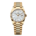 Rolex Day-Date 36 mm White Mother-Of-Pearl Set With Diamonds Dial 18k Yellow Gold President Bracelet 128238-0123