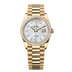 Rolex Day-Date 36 mm White Mother-Of-Pearl Set With Diamonds Dial 18k Yellow Gold President Bracelet 128348rbr-0070