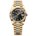 Rolex Day-Date 40 mm Bright Black Dial 18k Yellow Gold President Bracelet 228238-0067